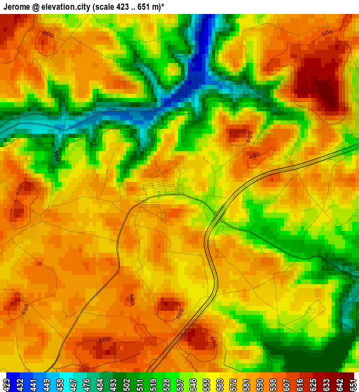 Jerome elevation map