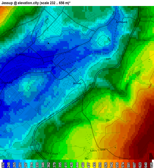 Jessup elevation map