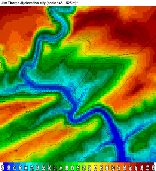 Jim Thorpe elevation map