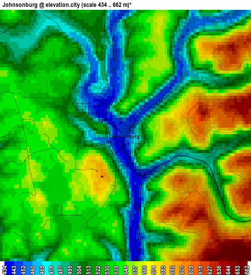 Johnsonburg elevation map