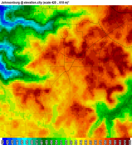 Johnsonburg elevation map