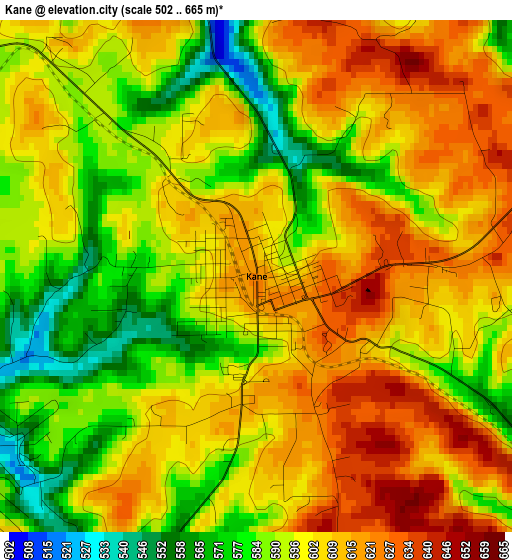 Kane elevation map