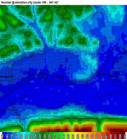 Kenmar elevation map