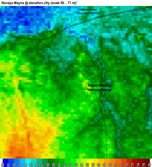 Novaya Mayna elevation map