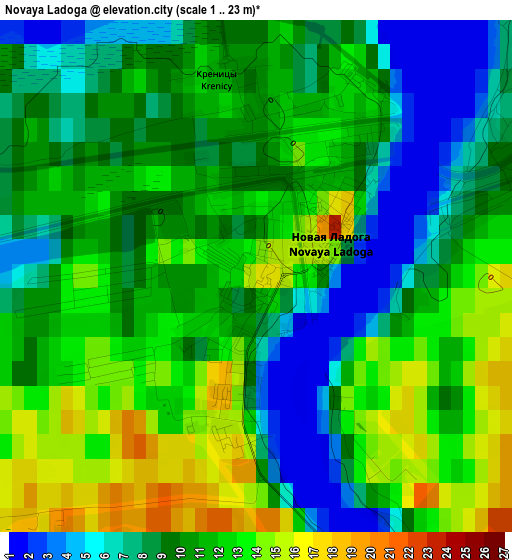 Novaya Ladoga elevation map