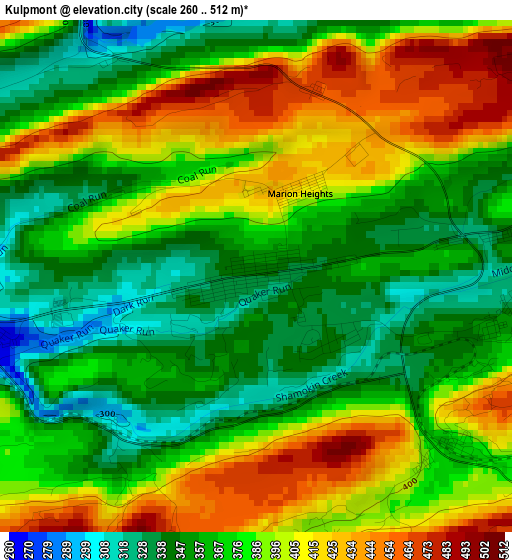 Kulpmont elevation map