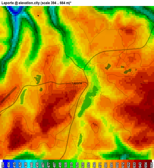 Laporte elevation map