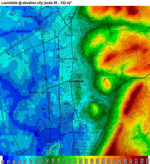 Laureldale elevation map