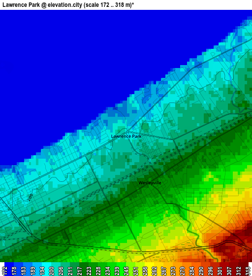 Lawrence Park elevation map