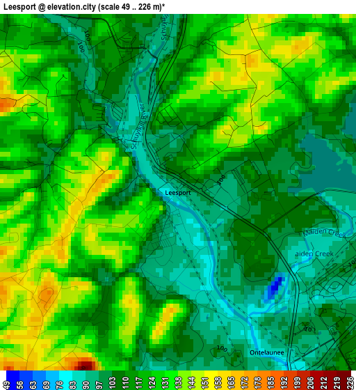 Leesport elevation map