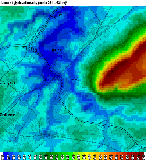 Lemont elevation map