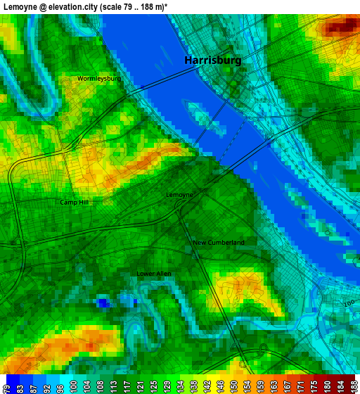 Lemoyne elevation map