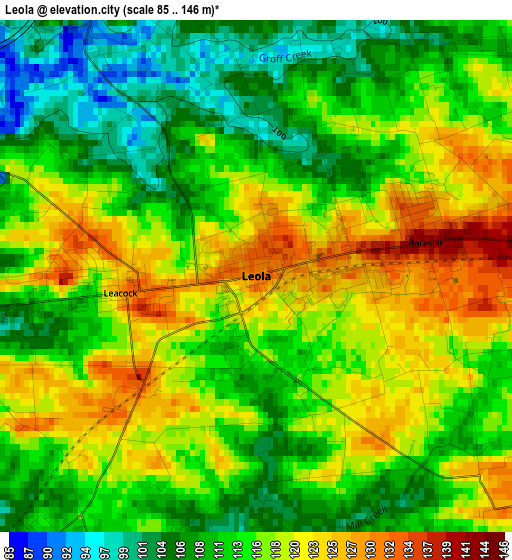 Leola elevation map