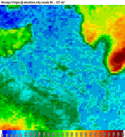 Novaya Chigla elevation map