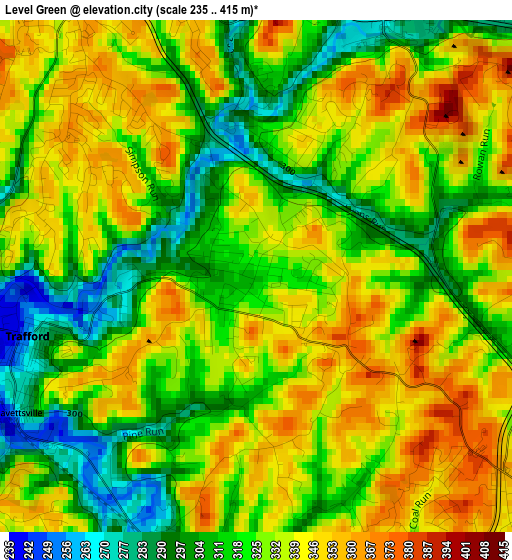 Level Green elevation map