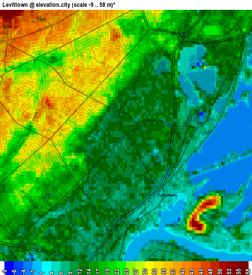 Levittown elevation map