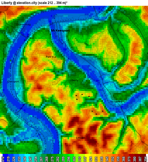 Liberty elevation map