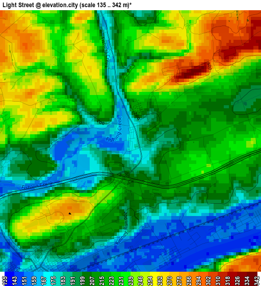 Light Street elevation map