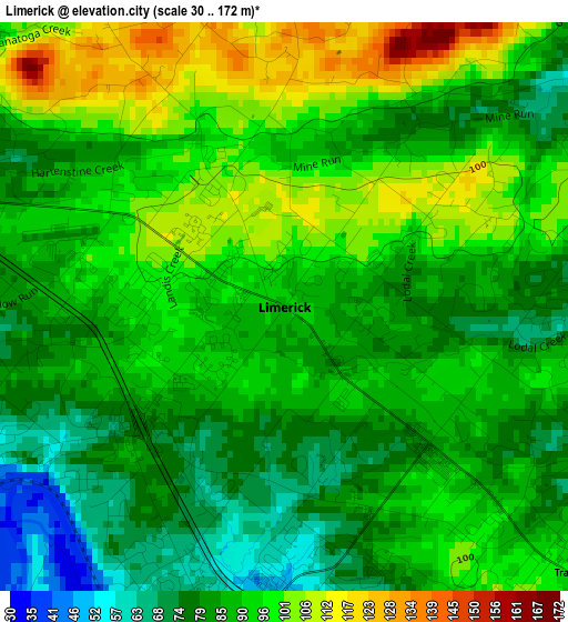 Limerick elevation map