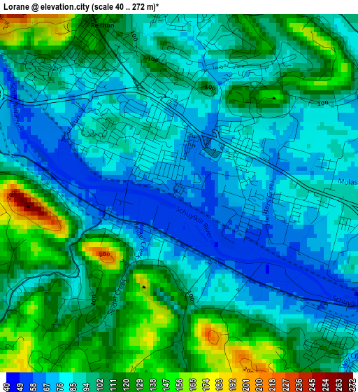 Lorane elevation map