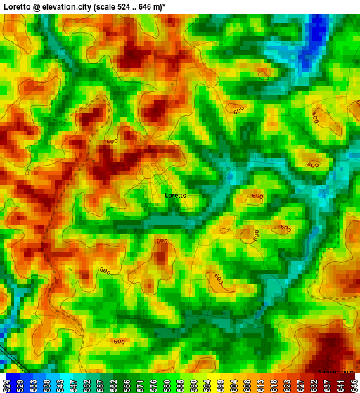 Loretto elevation map