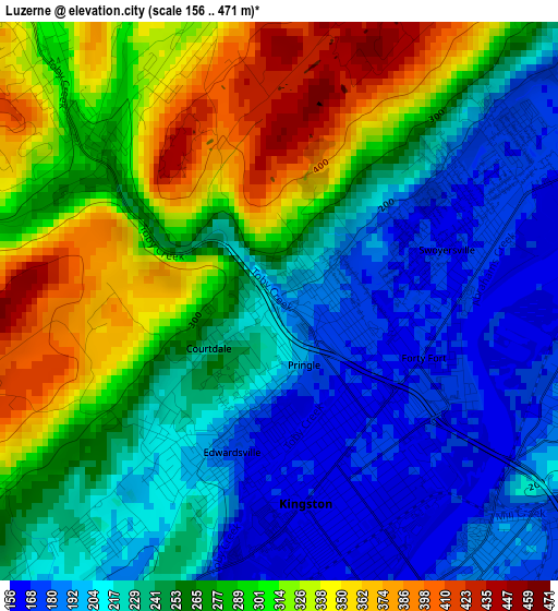 Luzerne elevation map