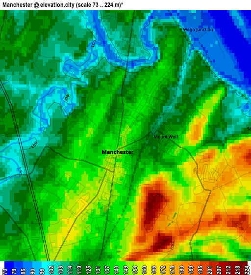 Manchester elevation map