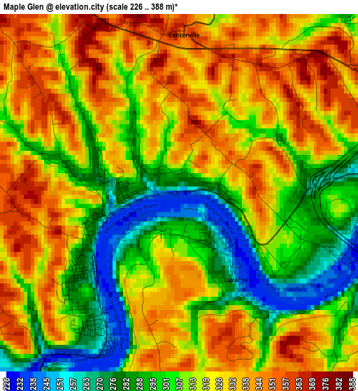 Maple Glen elevation map