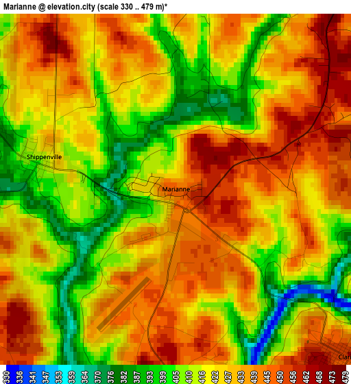 Marianne elevation map