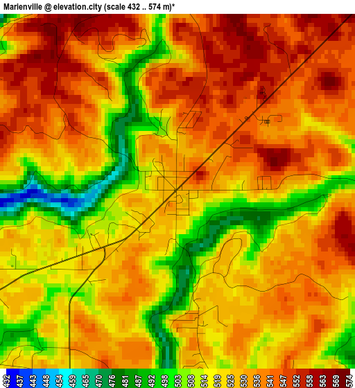 Marienville elevation map