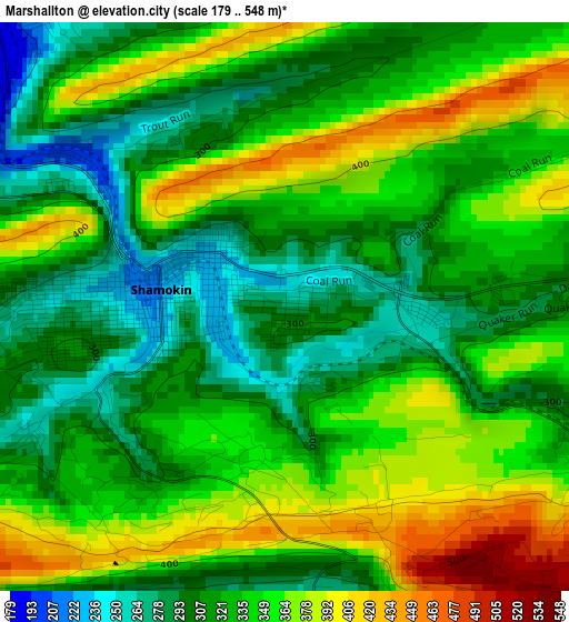 Marshallton elevation map