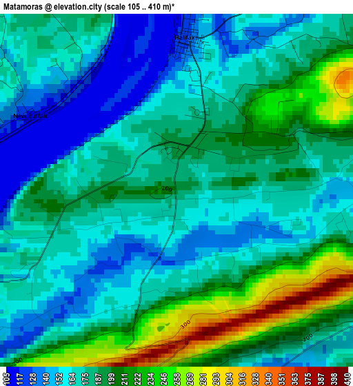 Matamoras elevation map