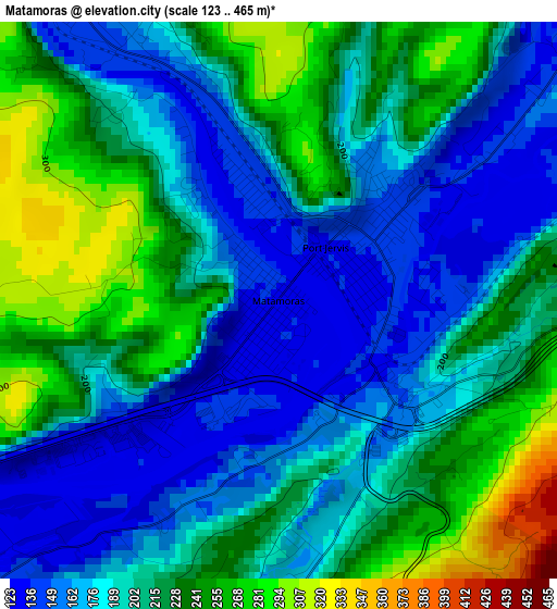 Matamoras elevation map