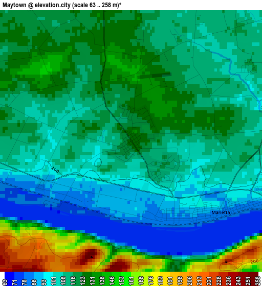 Maytown elevation map