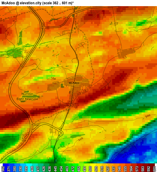 McAdoo elevation map