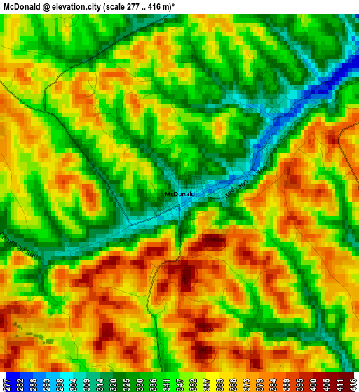 McDonald elevation map