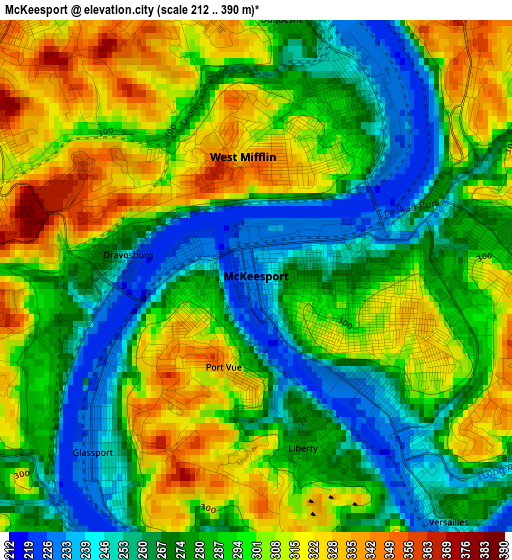 McKeesport elevation map