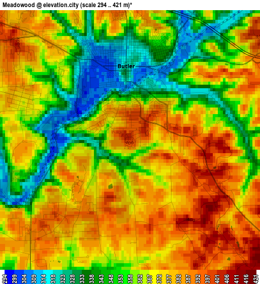 Meadowood elevation map