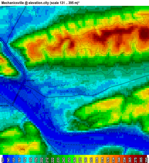 Mechanicsville elevation map