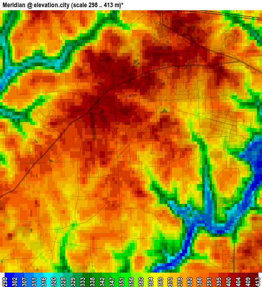 Meridian elevation map