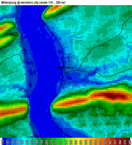 Millersburg elevation map