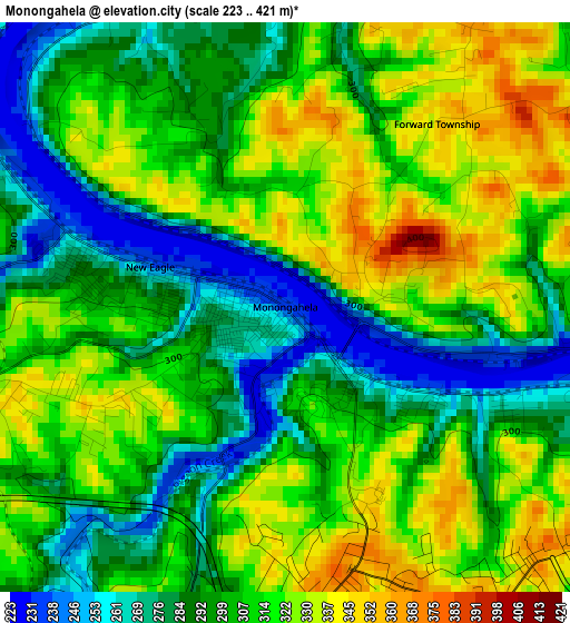 Monongahela elevation map