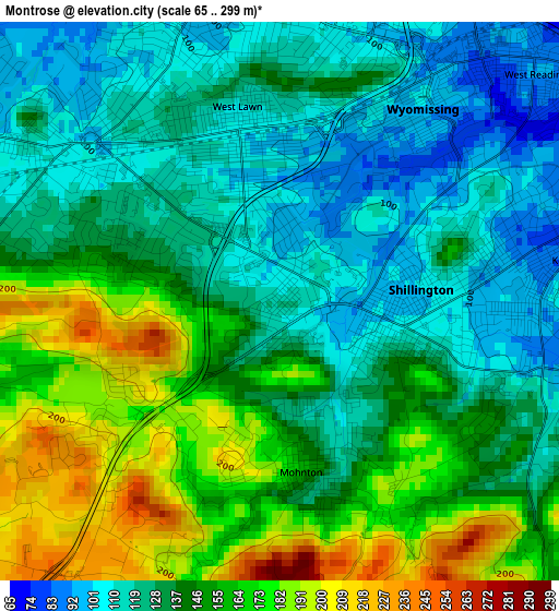 Montrose elevation map