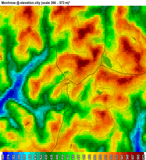 Montrose elevation map