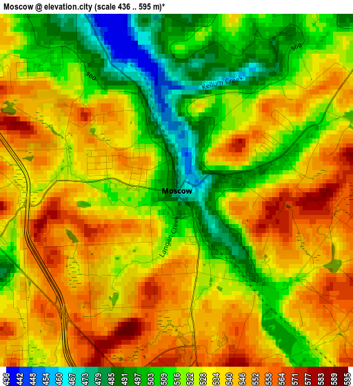 Moscow elevation map