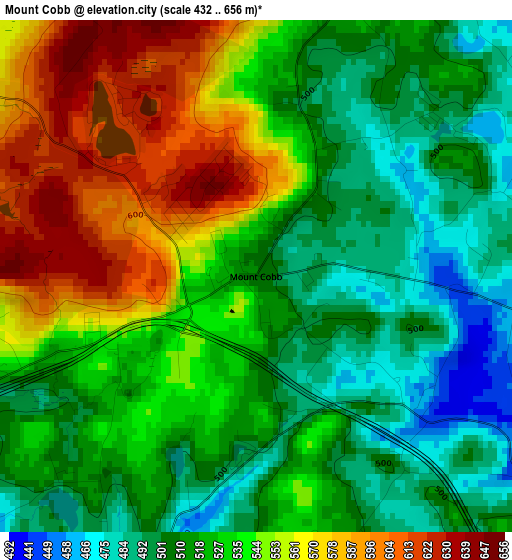 Mount Cobb elevation map