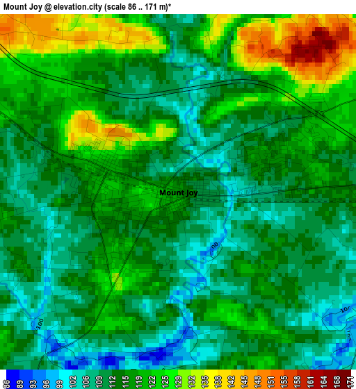 Mount Joy elevation map