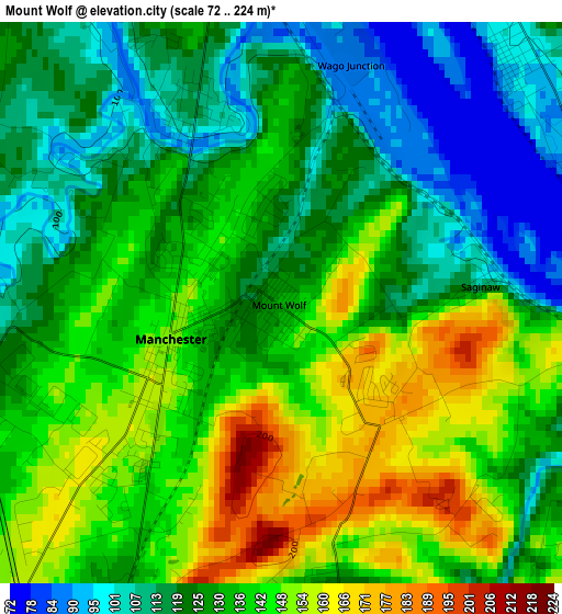 Mount Wolf elevation map