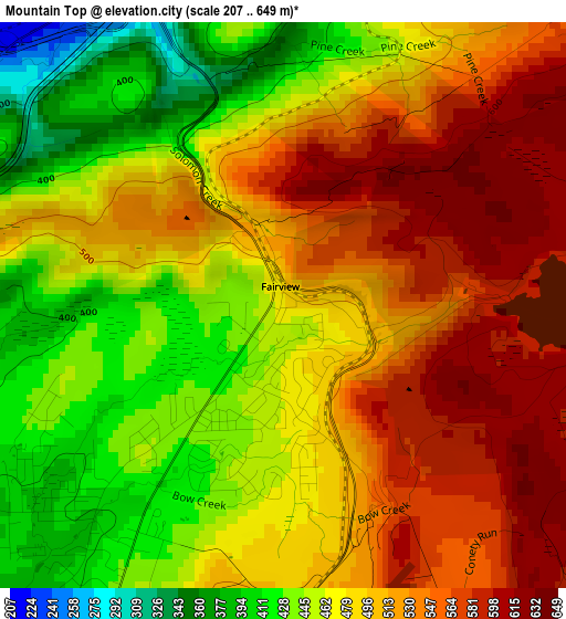 Mountain Top elevation map