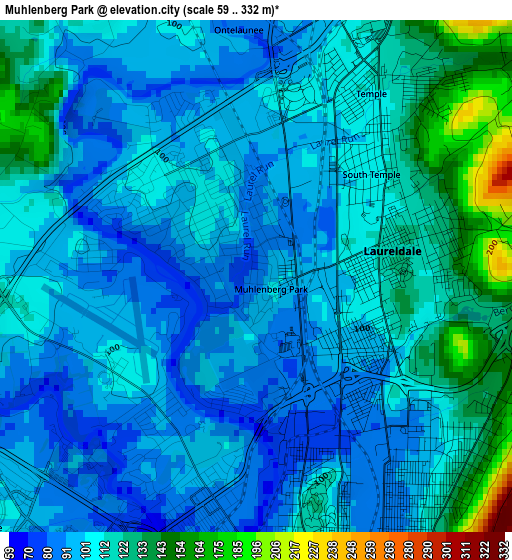 Muhlenberg Park elevation map